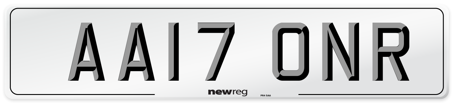 AA17 ONR Number Plate from New Reg